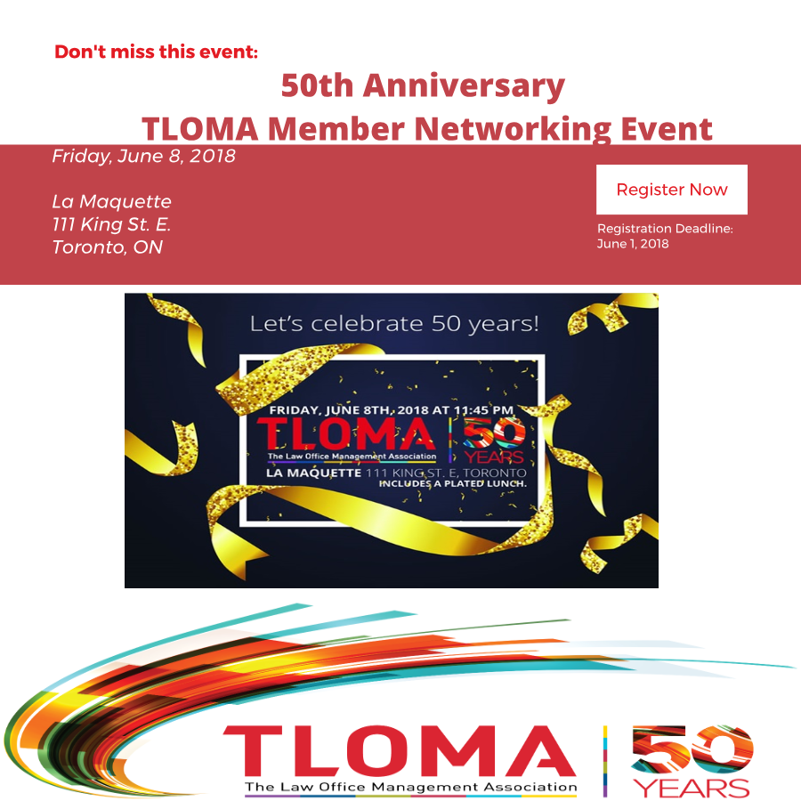 Interruption Ad - TLOMA -50th Anniversary - TLOMA Member Networking Event 