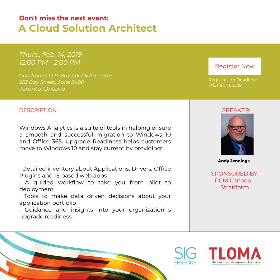 TLOMA Interruption Ad - Technology SIG - A Cloud Architect - February 14, 2019