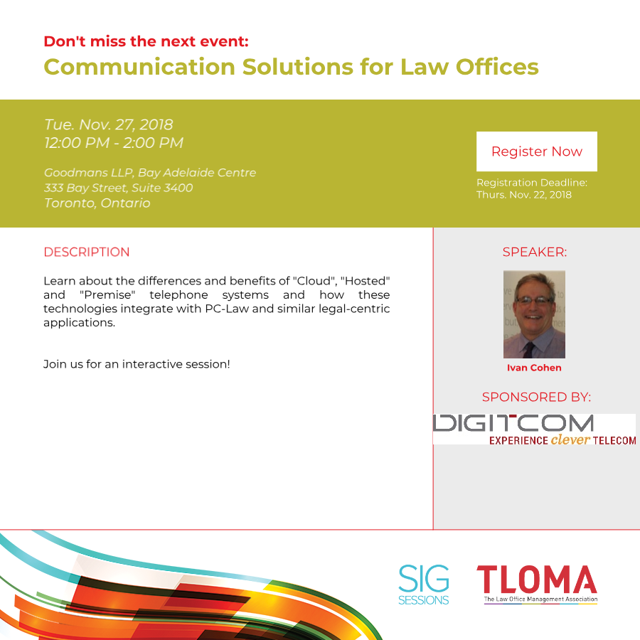 Digitcom Telecommuniations Canada Inc. - Communication Solutions for Law Offices - November 27, 2018.