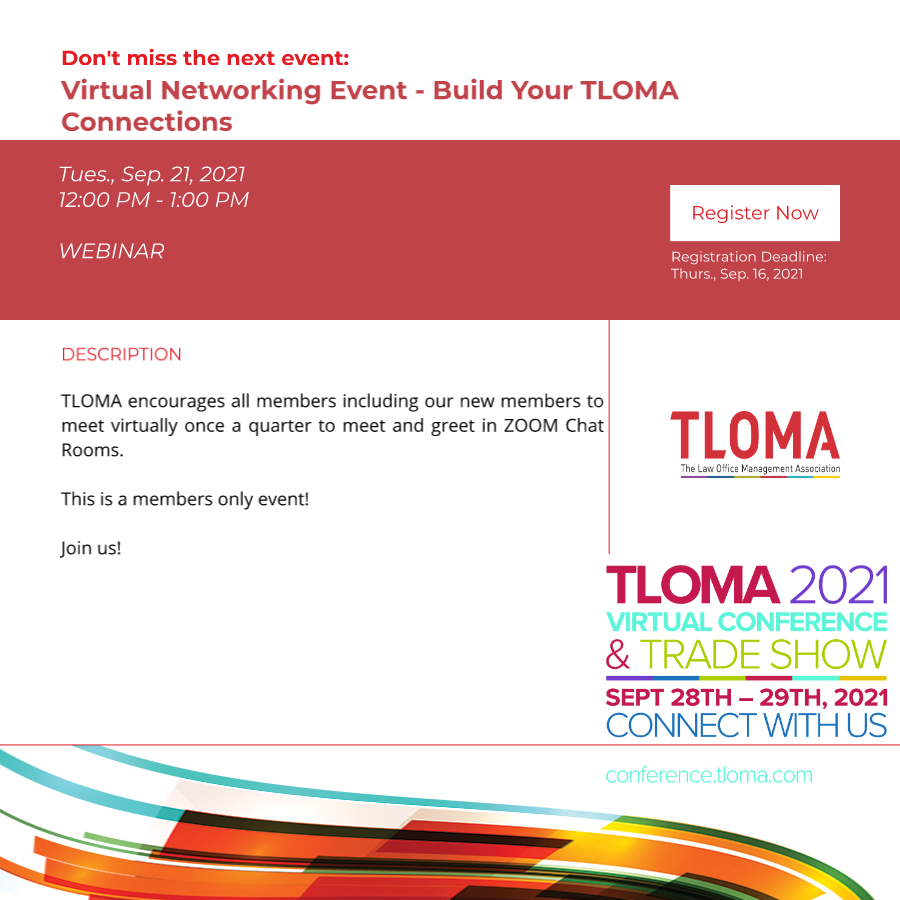 Interruption Ad - TLOMA - Build Your connections - September 21, 2021