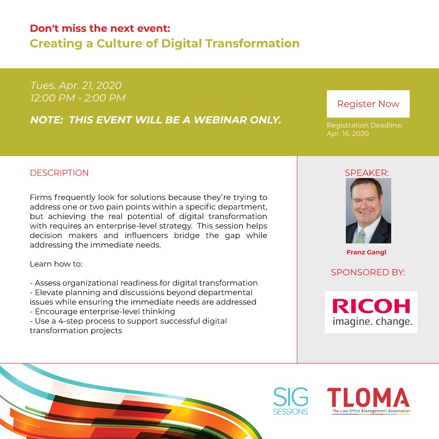 Interruption Ad - Technology SIG - Creating a Culture of Digital Transformation - April 21, 2020