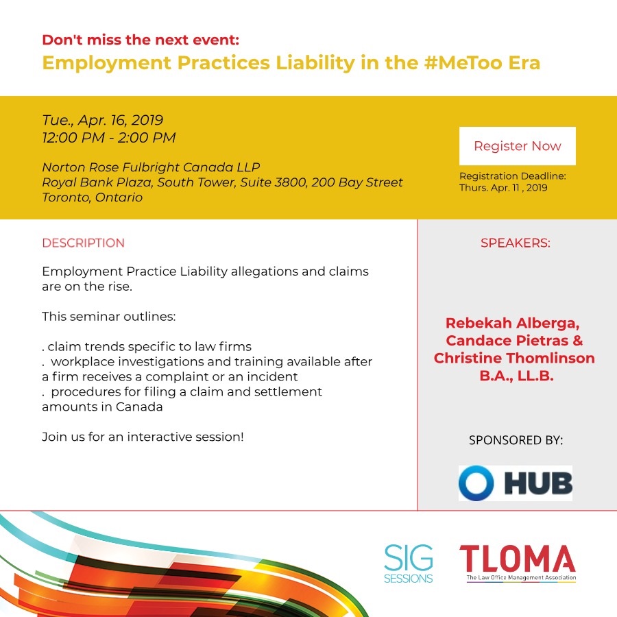 HUB International - Interruption Ad - Employment Practices Liability in the #MeToo Era - April 16, 2019