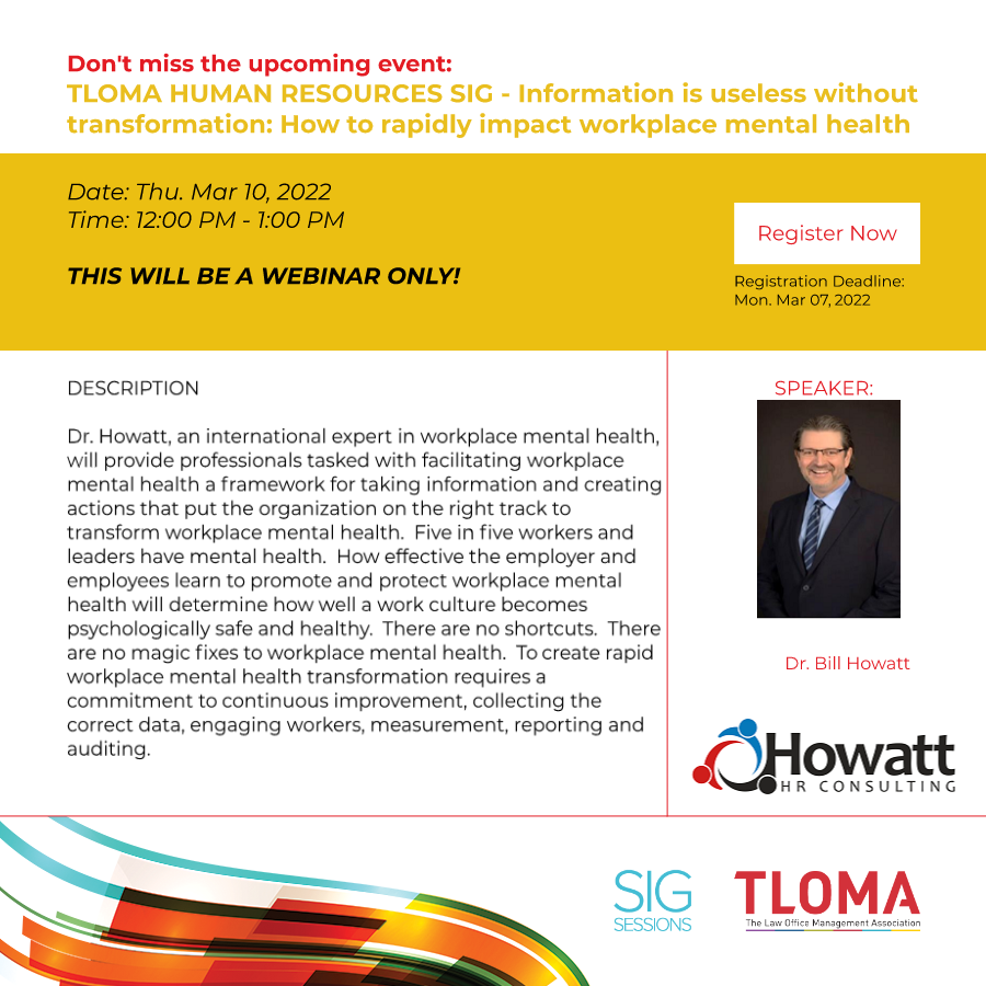 Red Carpet Webinar - HR SIG -  How to rapidly impact workplace mental health - March 10, 2022