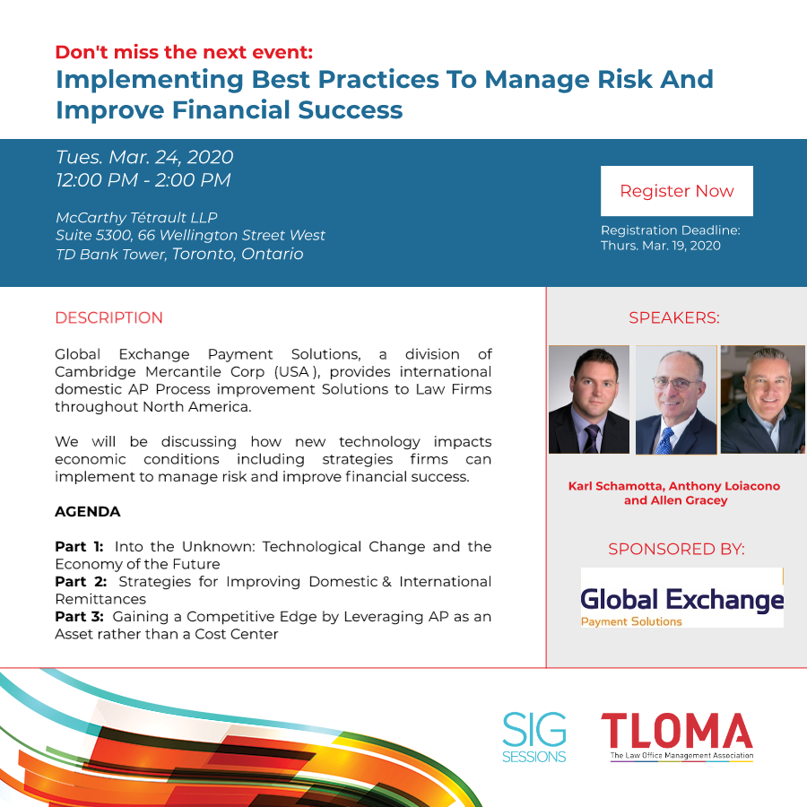 Interruption Ad - Finance SIG - Implementing Best Practices To Manage Risk And Improve Financial Success - March 24, 2020-