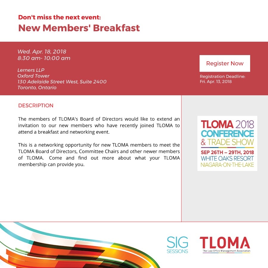 Interruption Ad - TLOMA - New Members Breakfast - April 18, 2018