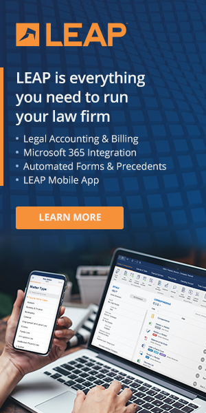 LEAP Legal Software 2022 Conference Half Page Ad HalfPage